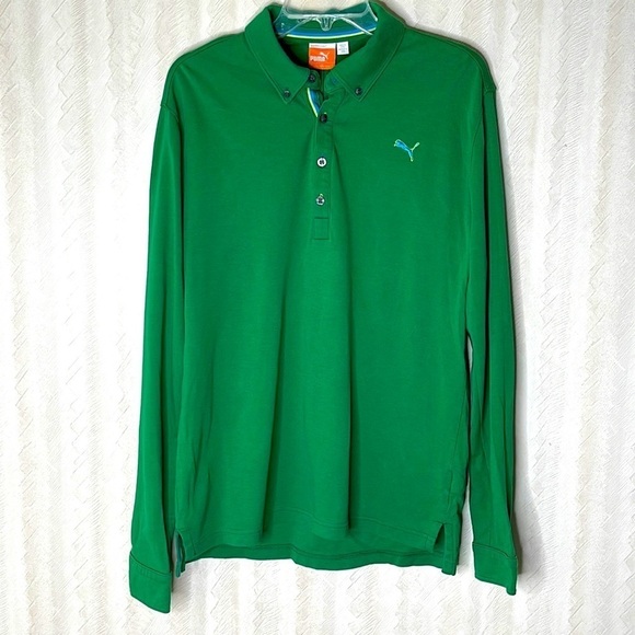 ❤️ PUMA Long Sleeve Polo Size L - Picture 2 of 5